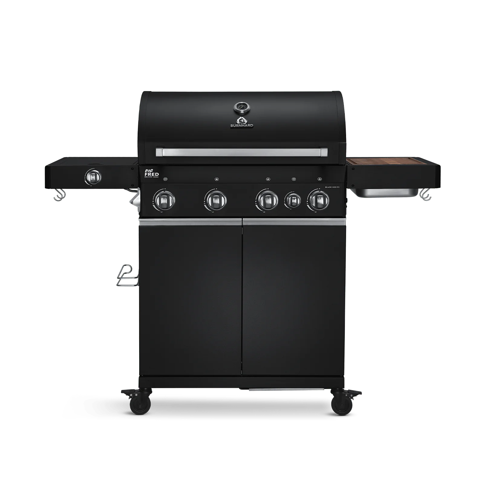 BURNHARD Big FRED Deluxe Gasgrill 4-Brenner in der Farbe Schwarz mit Edelstahlrost