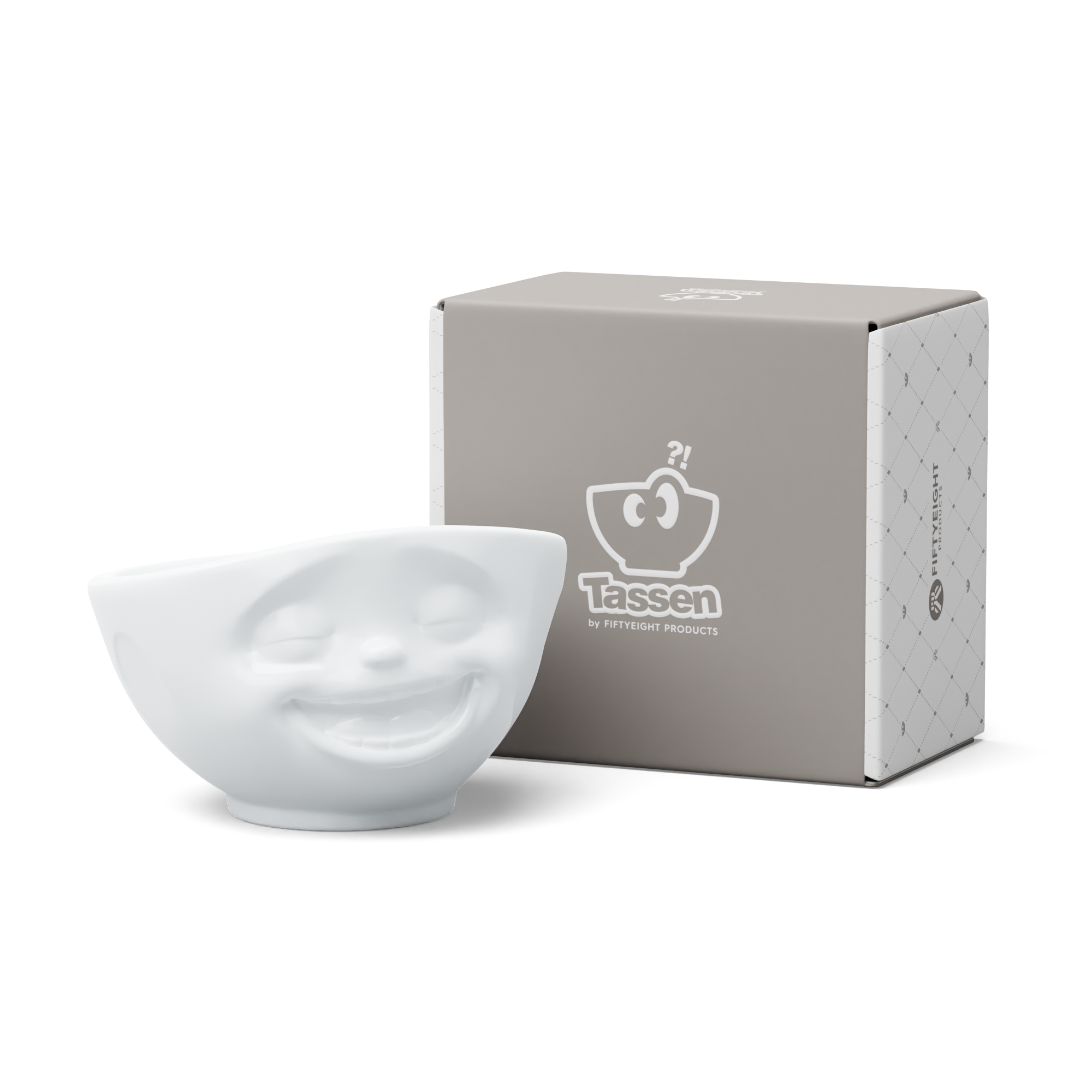 58products | Schale Lachend in weiß 500ml ideal für leckeres Müsli + Suppen + Salate + Pasta + Süßigkeiten | Made in Germany von 58products