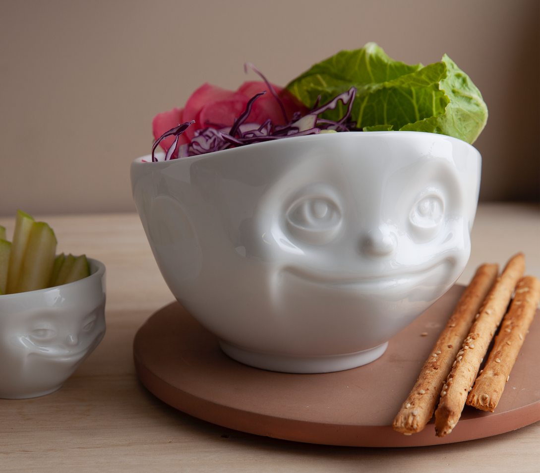 58products | Schale Verträumt in weiß 500ml ideal für leckeres Müsli + Suppen + Salate + Pasta + Süßigkeiten | Made in Germany von 58products