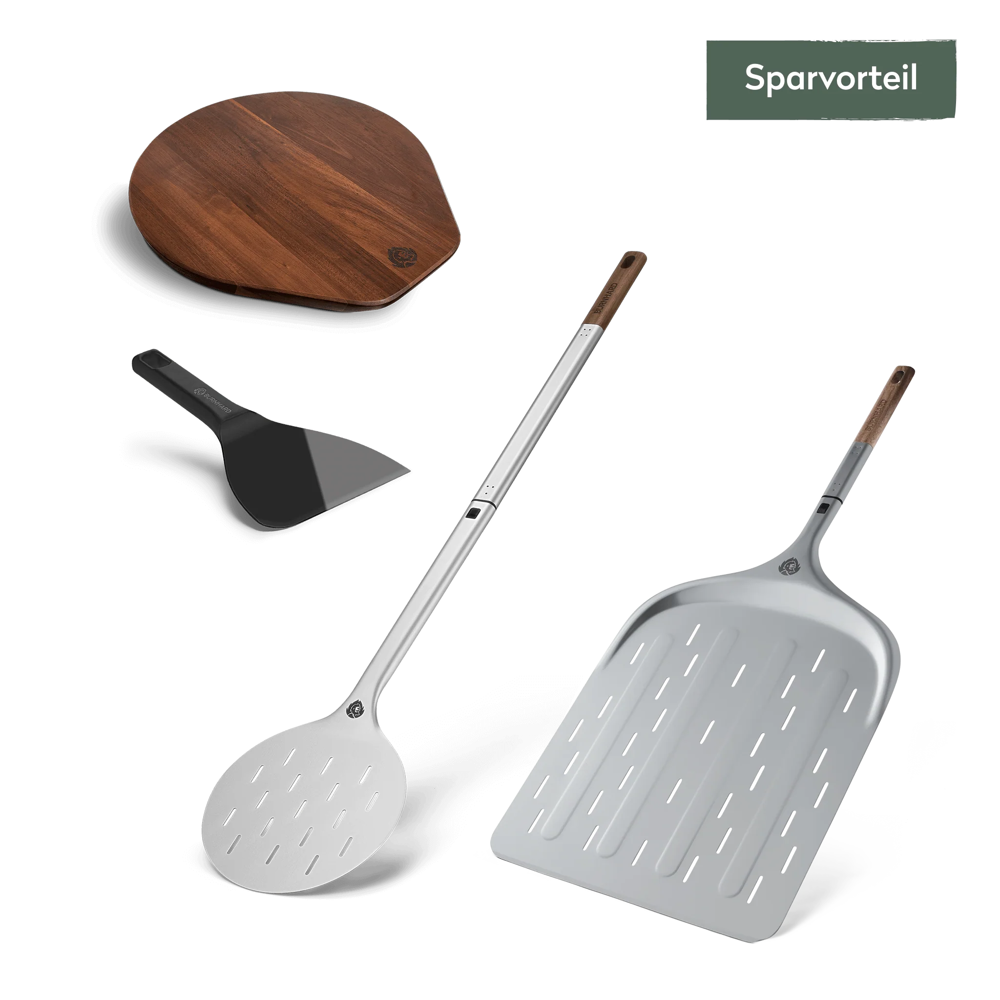 BURNHARD Pizza-Set 4-tlg. inkl. Pizzaschieber für den Fat TONY