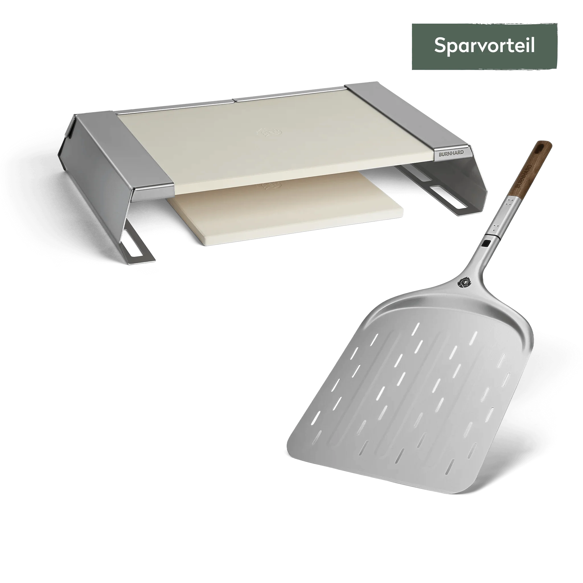BURNHARD Pizzaaufsatz Starter-Set 2-tlg. mit Pizzaschieber 36 cm