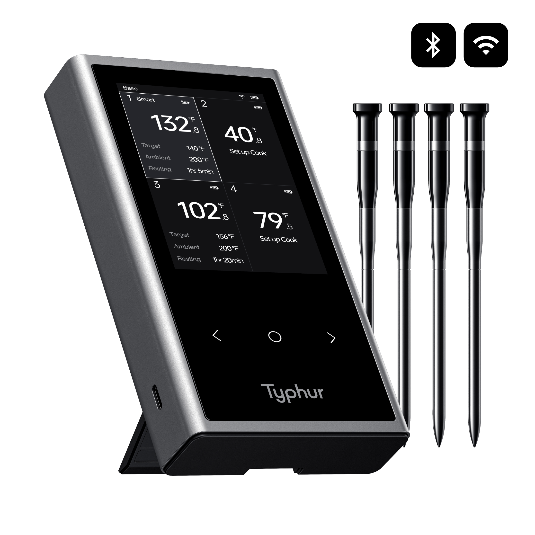 Typhur Sync Quad Wireless - Professionelles Digital Fleischthermometer IP67 wasserdicht von Typhur