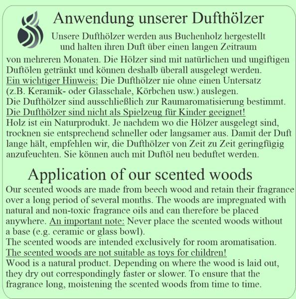 5x Bella Flora Duftholz zur Lufterfrischung und Raumbeduftung - Dufthölzer - Duftfrüchte - Duftkugel