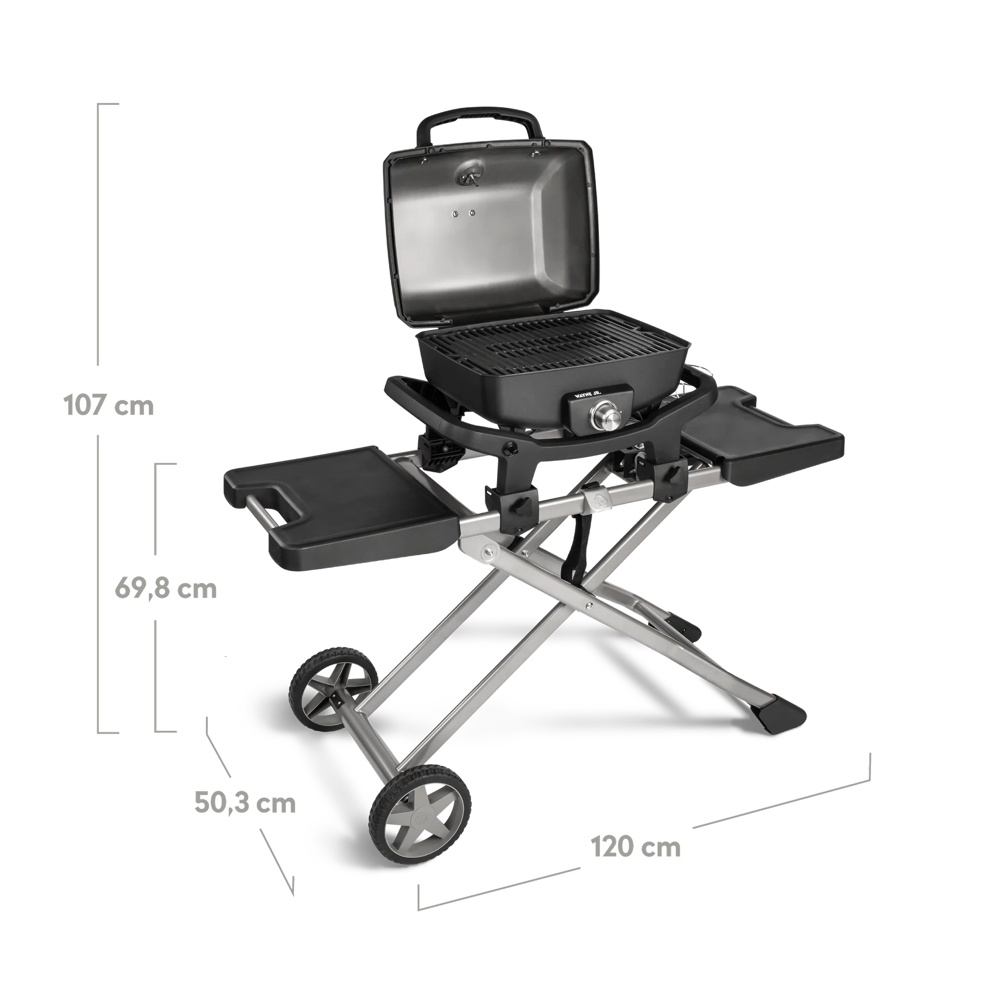 BURNHARD WAYNE Jr. Balkongrill 1-Brenner inkl. Rollwagen im BBQ Set