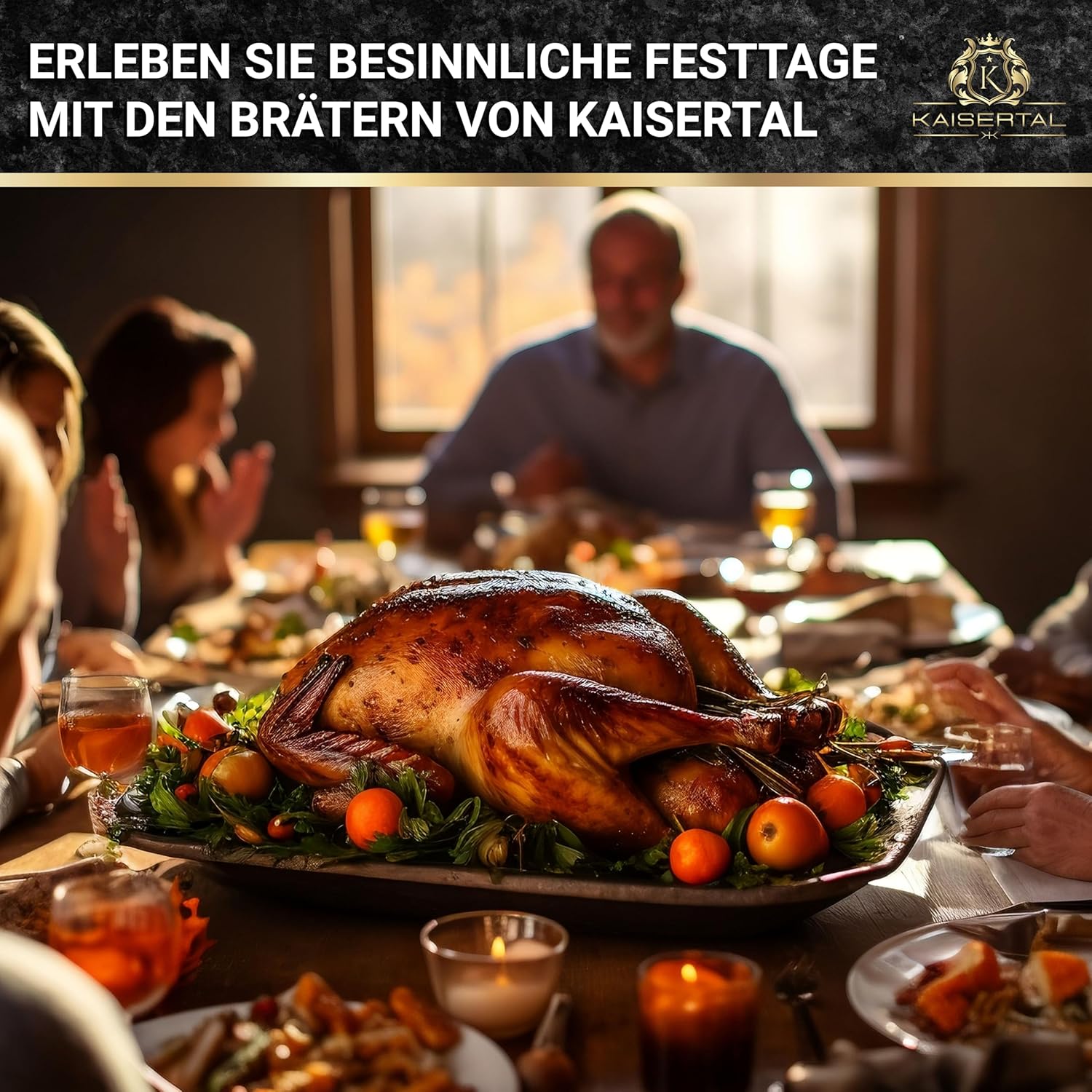 KAISERTAL Emaillierter Gusseisen Bräter 32 cm mit Deckel 10 Liter von KAISERTAL