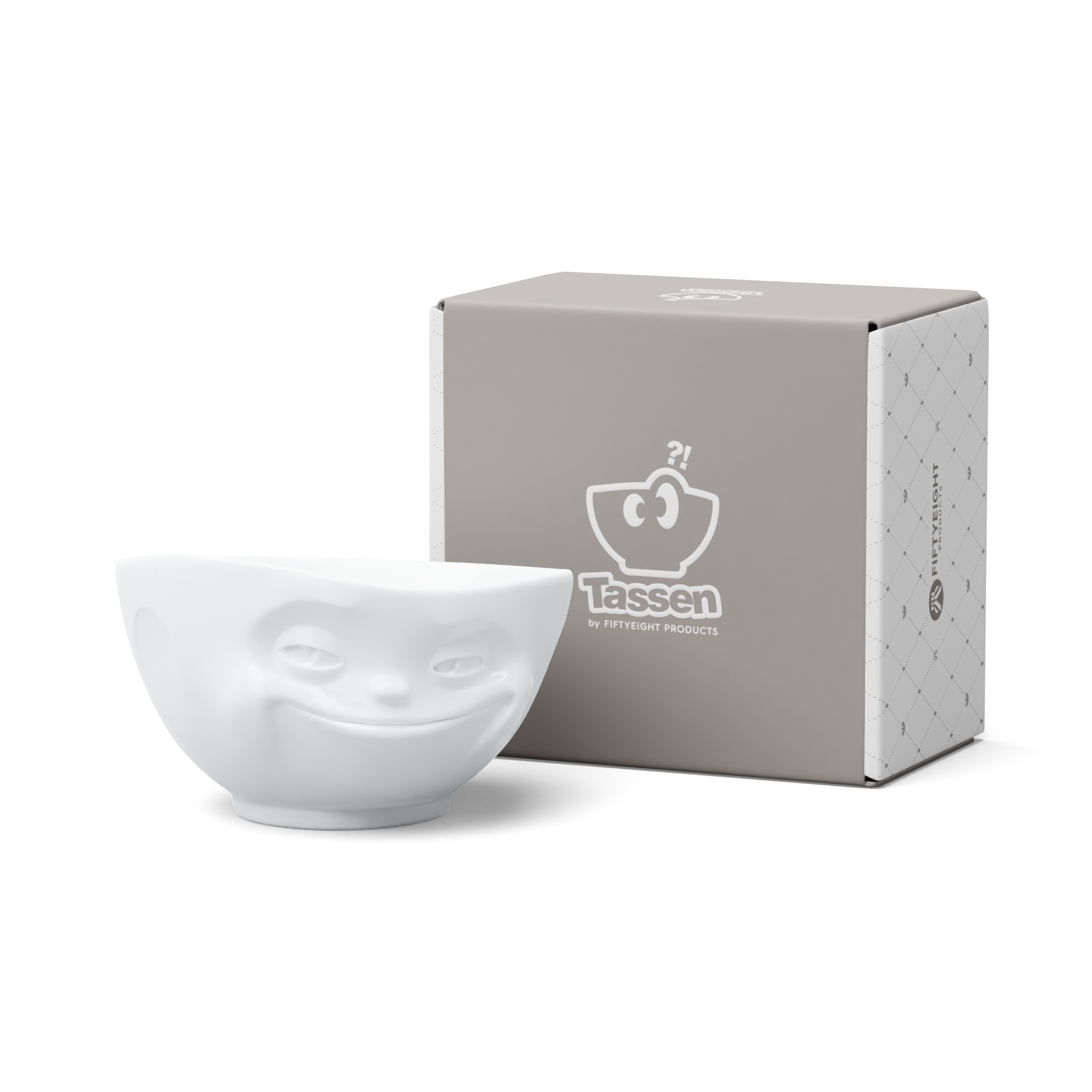 58products | Schale Grinsend in weiß 500ml ideal für leckeres Müsli + Suppen + Salate + Pasta + Süßigkeiten | Made in Germany von 58products