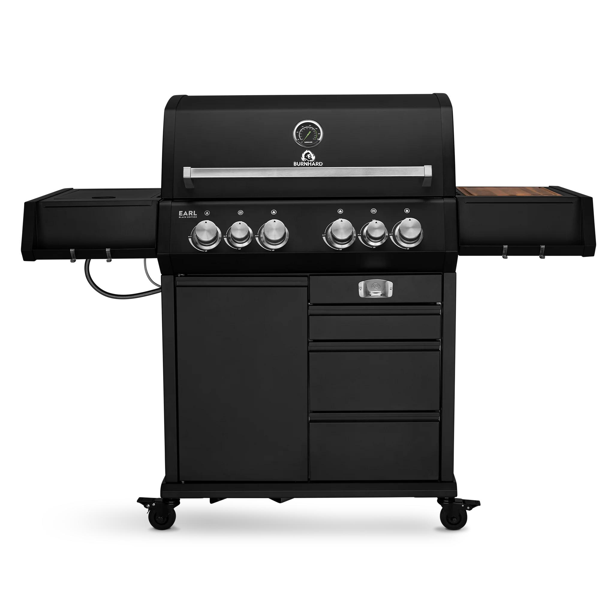 BURNHARD Big EARL Premium-Gasgrill 4-Brenner in der Farbe Schwarz mit Edelstahlrost BURNHARD Big EARL Premium-Gasgrill 4-Brenner in der Farbe Schwarz mit Edelstahlrost