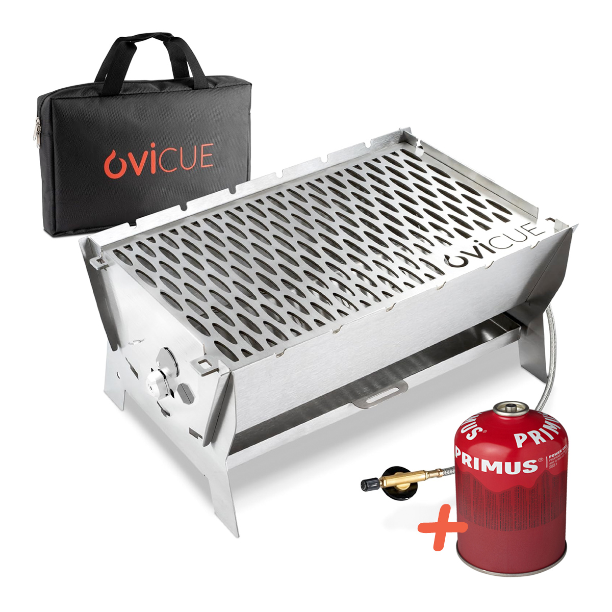 Ovicue L Kompaktgrill mit 3,5 kW Leistung & PRIMUS 450 g Gaskartusche - Das flexible Grill‑Set für unterwegs Ovicue L Kompaktgrill mit 3,5 kW Leistung & PRIMUS 450 g Gaskartusche - Das flexible Grill‑Set für unterwegs