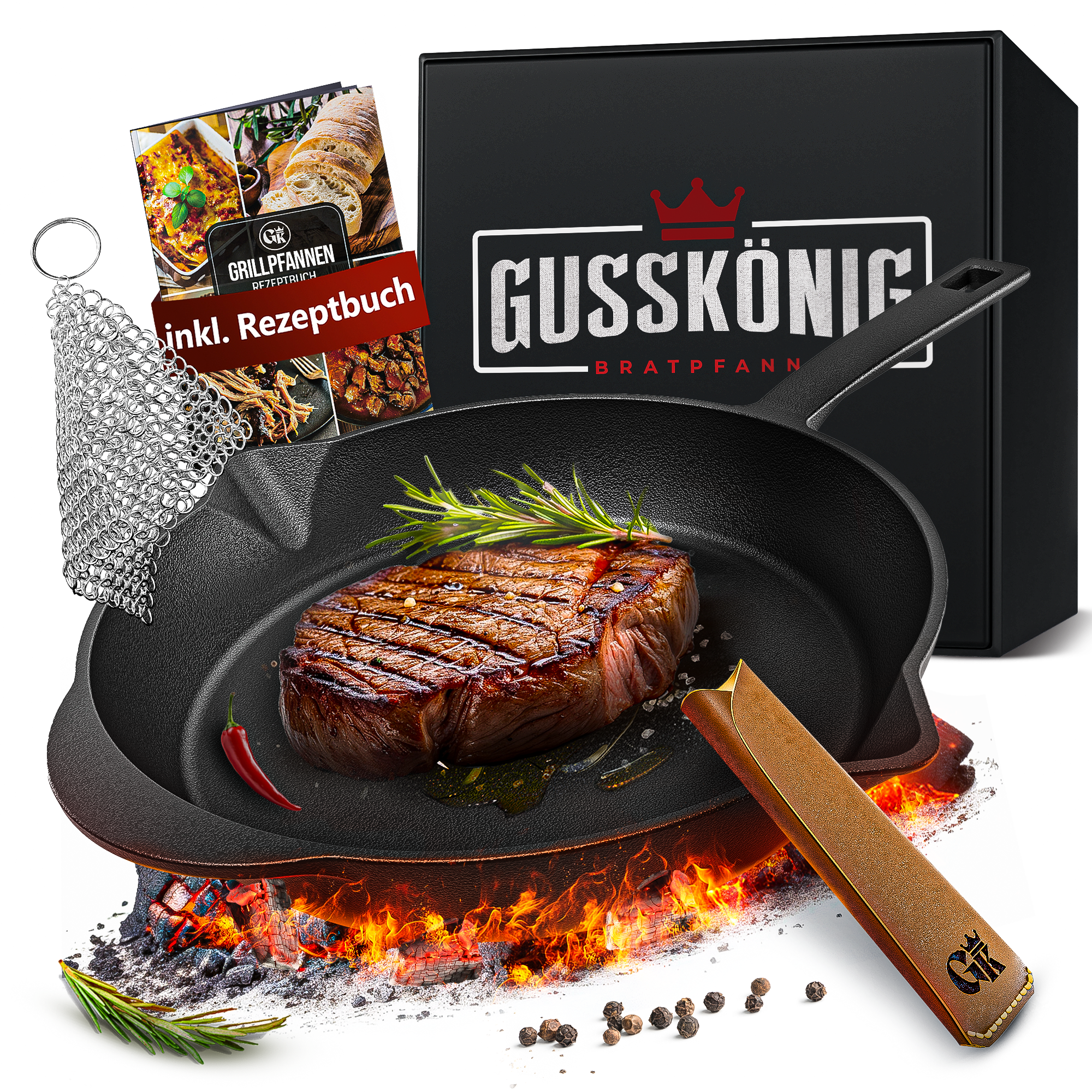 GUSSKÖNIG Ø 30cm Gusseisenpfanne Pfanne Gusseisen - Bratpfanne Induktion von GUSSKÖNIG