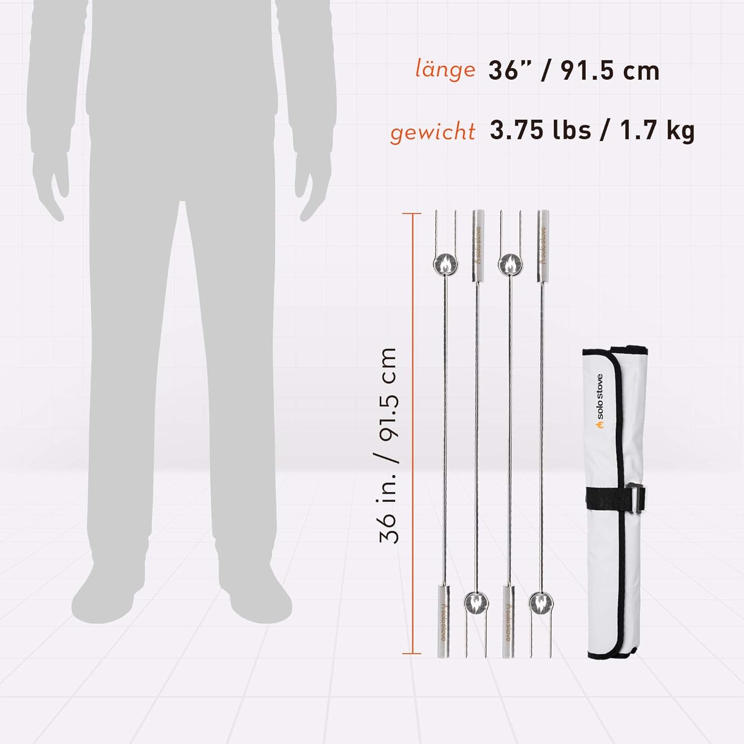 Solo Stove Grillspieße für Feuerschale 4 Stück | Marshmallows - Stockbrot - Würstchen von Solo Stove