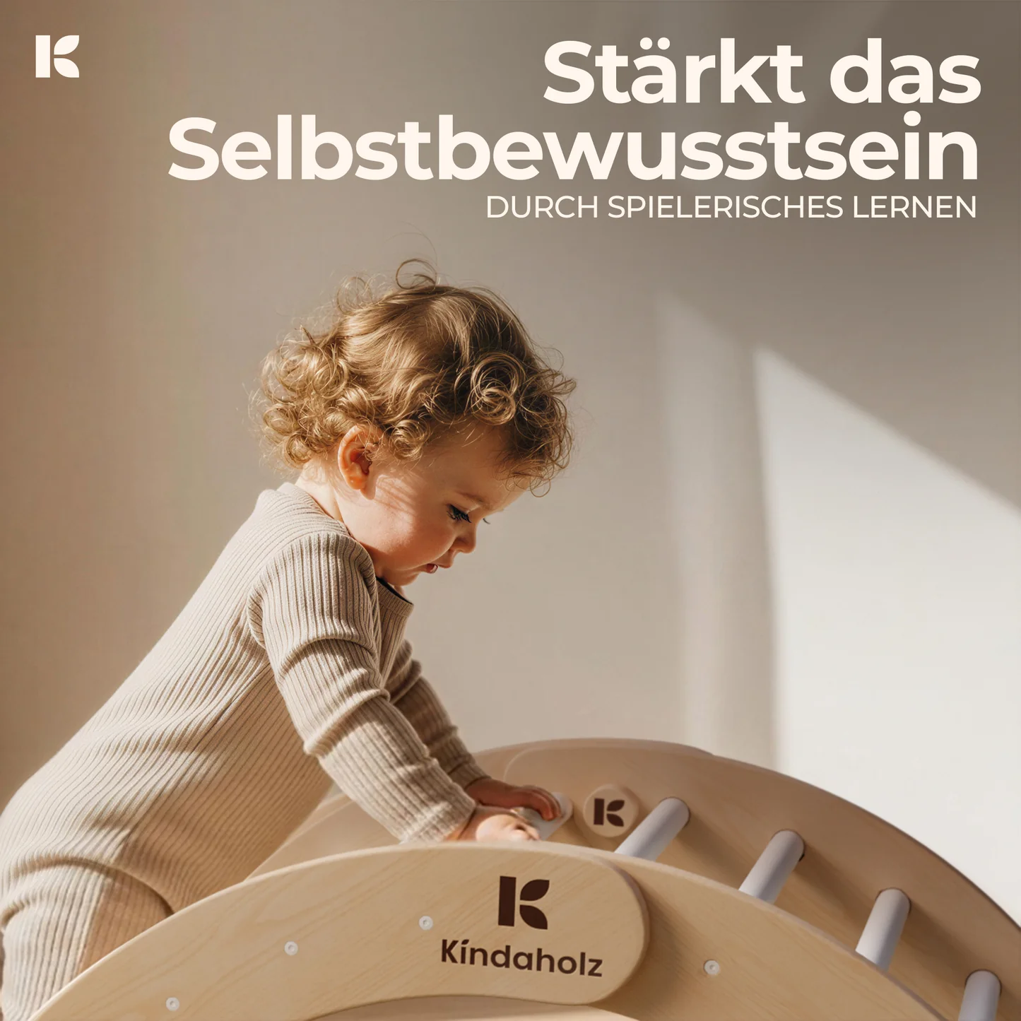 Kindaholz NINA Kletterbogen Weiß Indoor Kletterbogen aus FSC Holz von Kindaholz