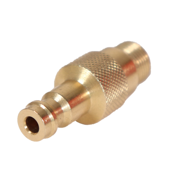 Adapter 7/16"×28 UNEF-AG auf Schnellkupplungsstift DN5 / 40 mm lang - Messing von HUW24