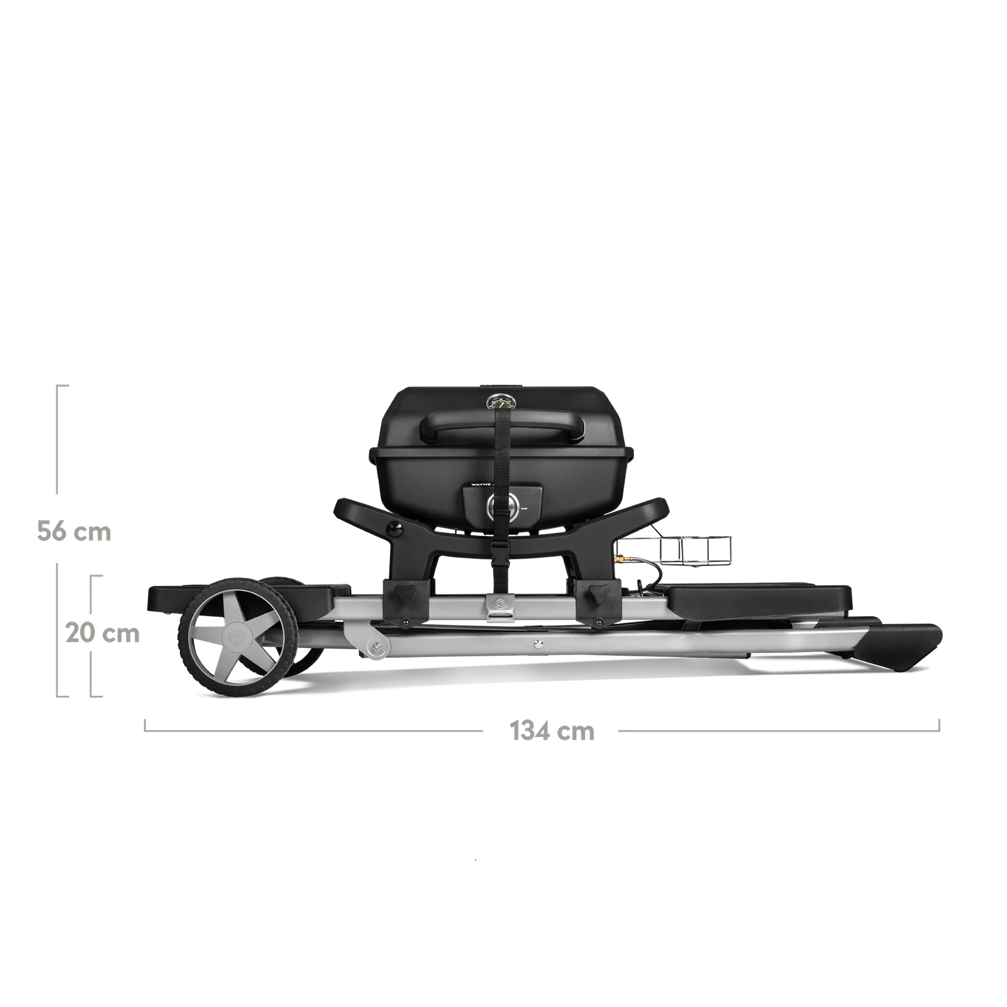 BURNHARD WAYNE Jr. Balkongrill 1-Brenner inkl. Rollwagen im BBQ Set von BURNHARD