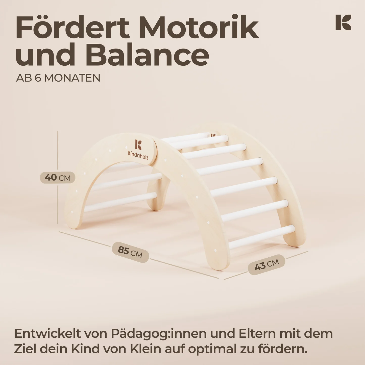 Kindaholz NINA Kletterbogen Weiß Indoor Kletterbogen aus FSC Holz von Kindaholz