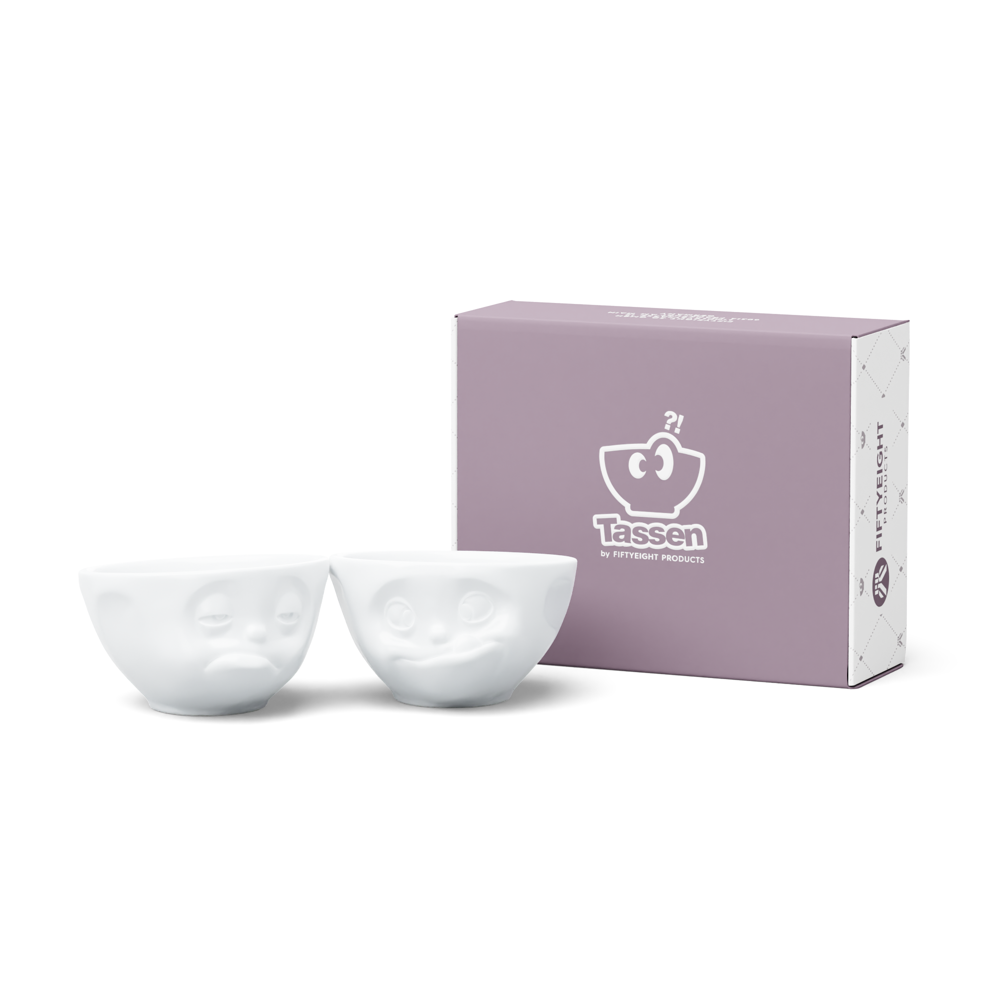 58products | Mittleres Schälchen Set Nr. 3 Lecker & Verpennt bitte in weiß 200 ml | Made in Germany von 58products