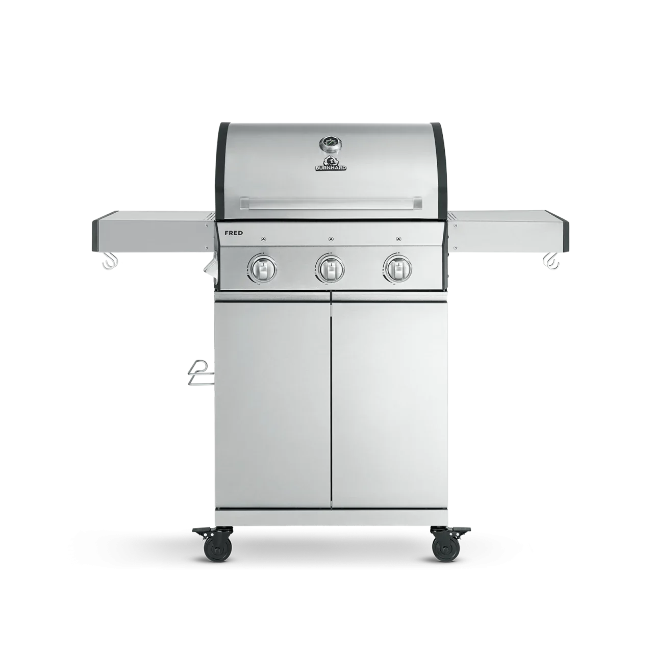 BURNHARD FRED Basic Gasgrill 3-Brenner in der Farbe Edelstahl mit Gusseisenrost von BURNHARD