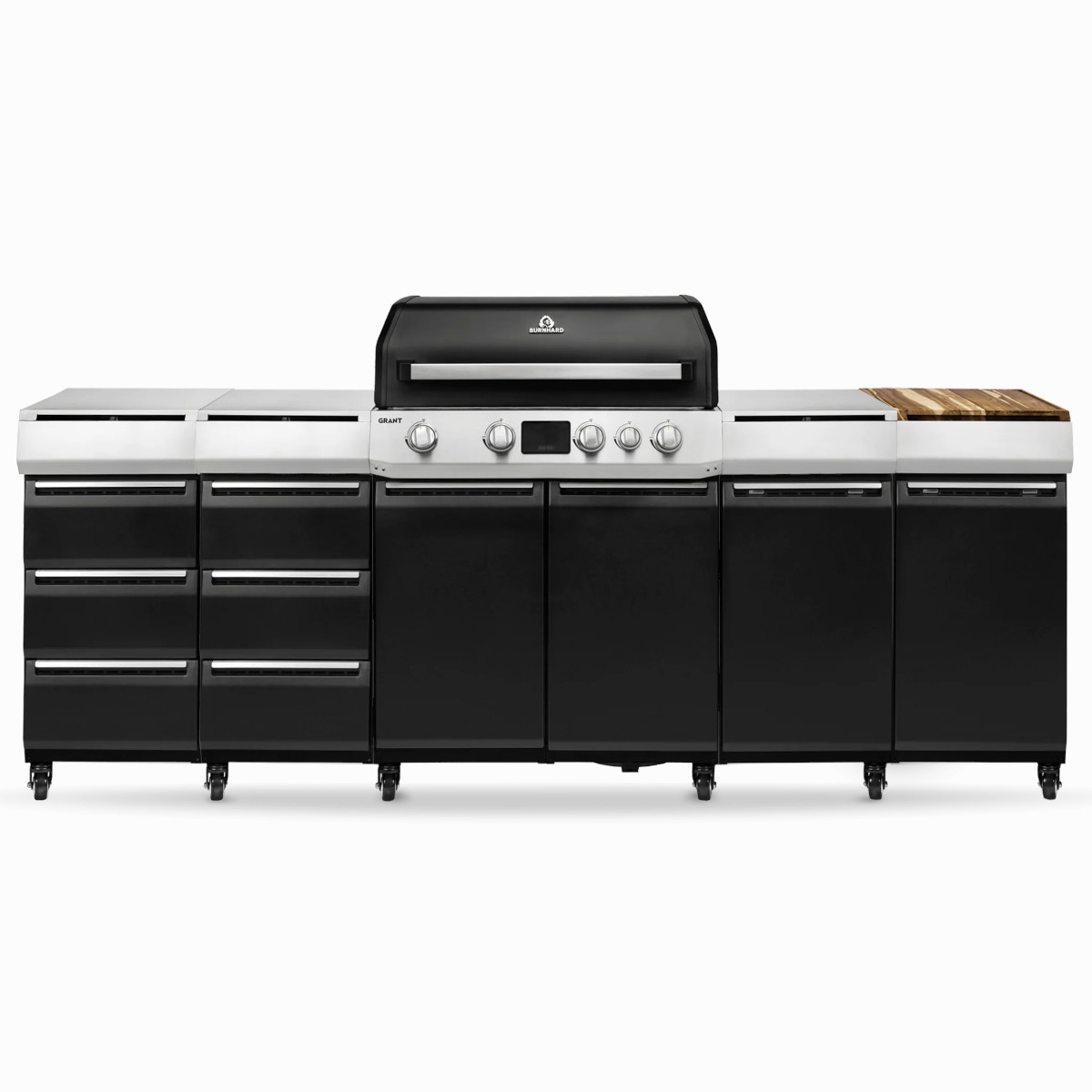 BURNHARD GRANT Station - Modularer Gasgrill 4-Brenner Türen & Guss-Rosten von BURNHARD