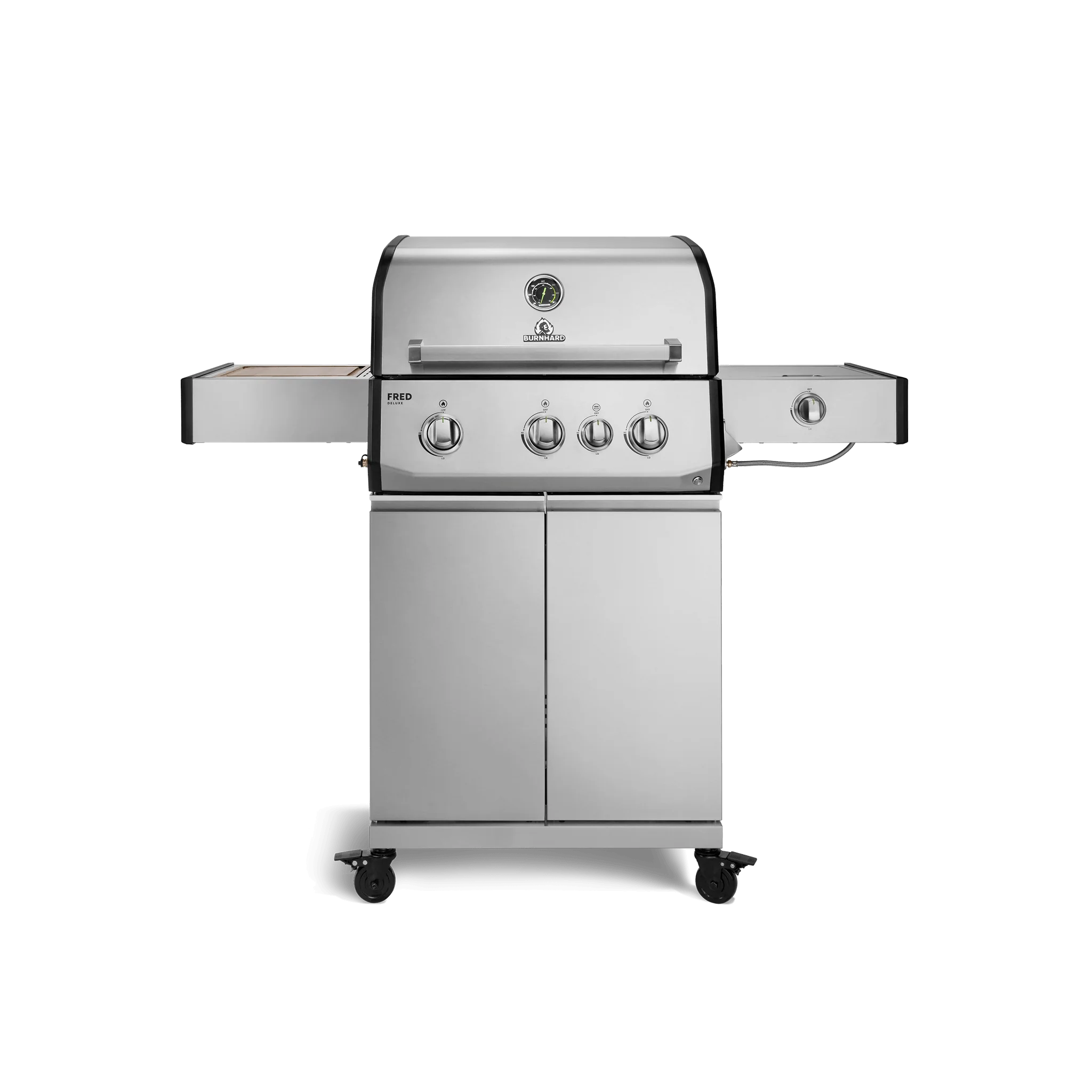 BURNHARD FRED Deluxe Gasgrill 3 Brenner Series 4 Edelstahl Grill Maximale BBQ Power langlebig hochwertig