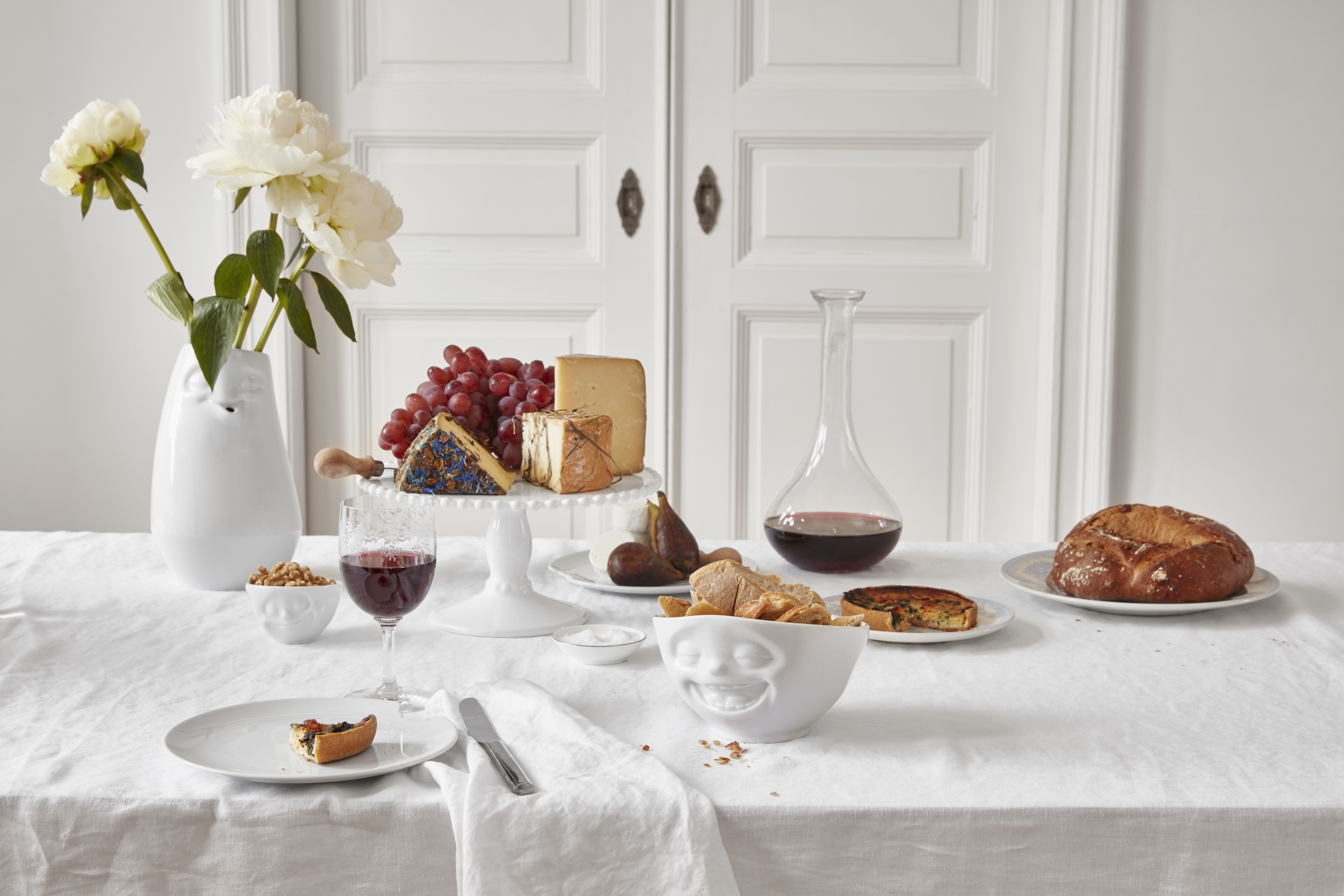 58products | Schale Lachend in weiß 500ml ideal für leckeres Müsli + Suppen + Salate + Pasta + Süßigkeiten | Made in Germany von 58products