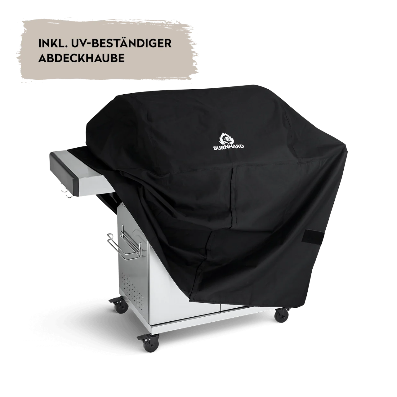 BURNHARD FRED Basic Gasgrill 3-Brenner in der Farbe Edelstahl mit Gusseisenrost von BURNHARD