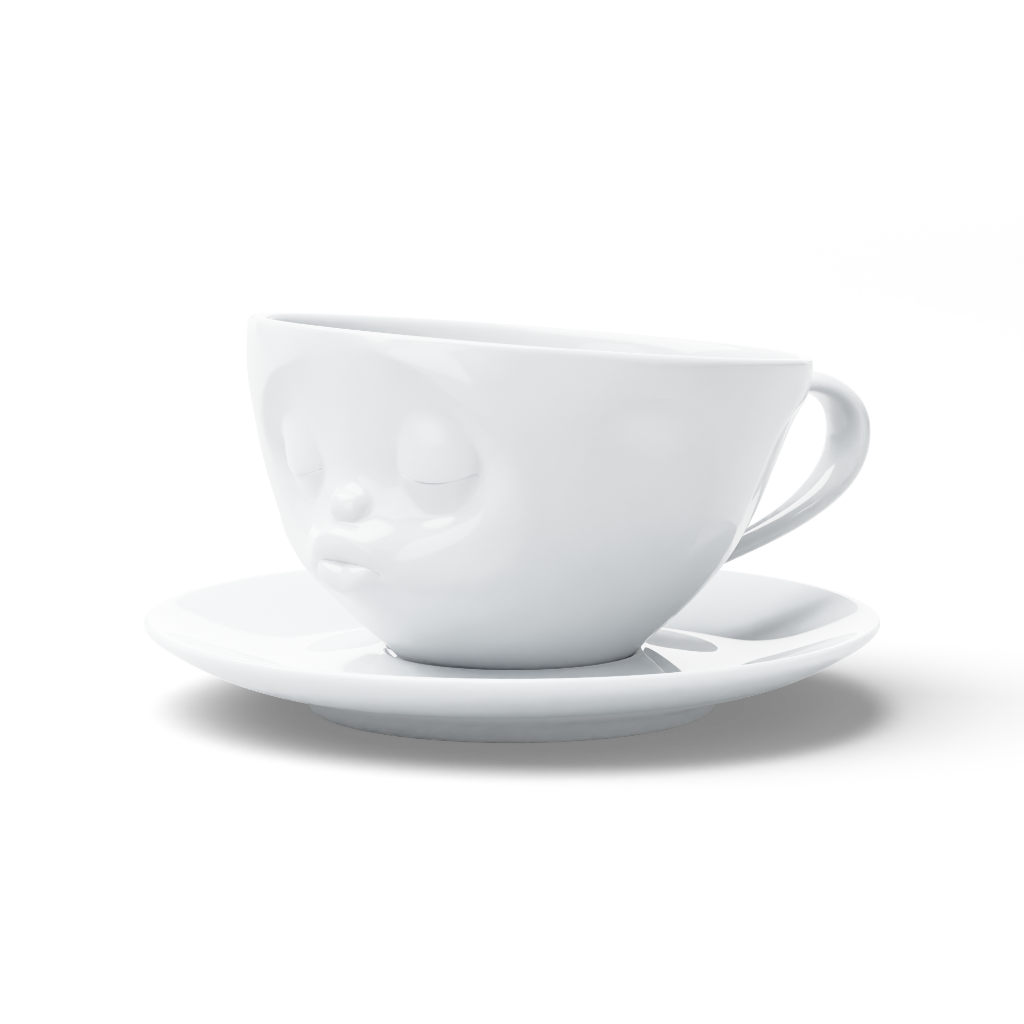 58products | Kaffeetasse Küssend weiß 200 ml ideal für Kaffee + Tee + Kakao | Made in Germany von 58products