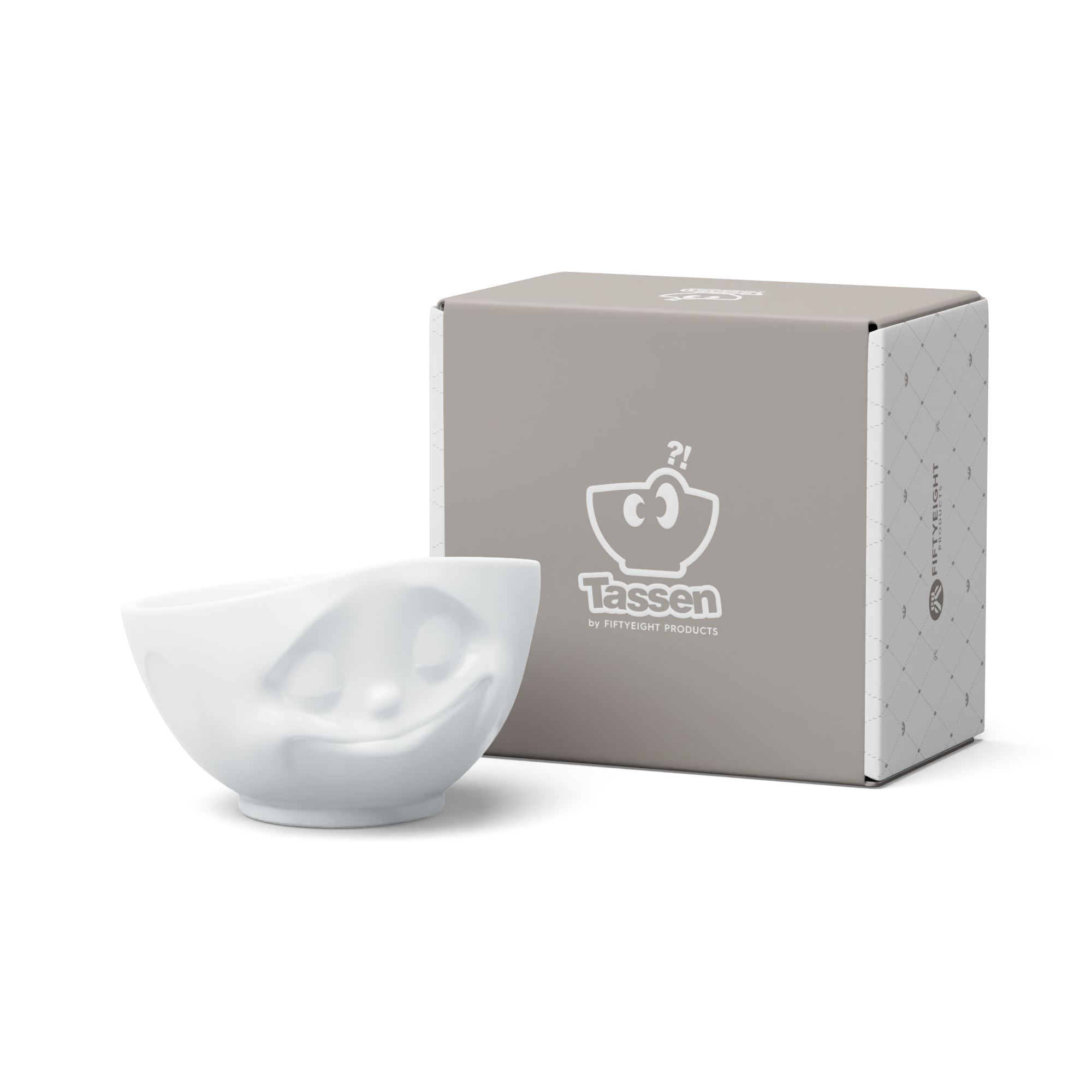 58products | Schale Glücklich in weiß 500ml ideal für leckeres Müsli + Suppen + Salate + Pasta + Süßigkeiten | Made in Germany von 58products