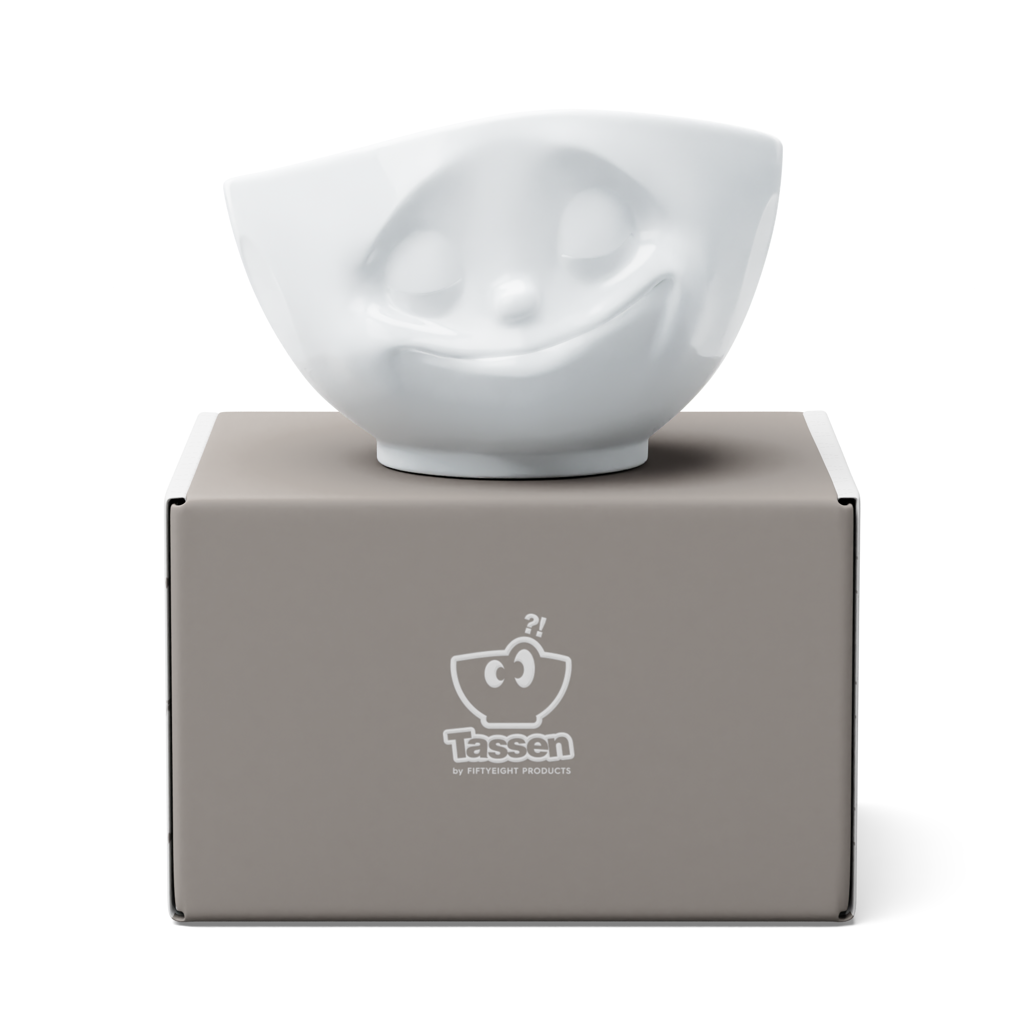 58products | Schale Glücklich in weiß 500ml ideal für leckeres Müsli + Suppen + Salate + Pasta + Süßigkeiten | Made in Germany von 58products