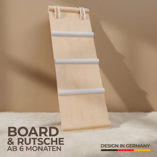 Kindaholz MIKA Rutschrampe Weiß Indoor Kletterrampe aus FSC Holz