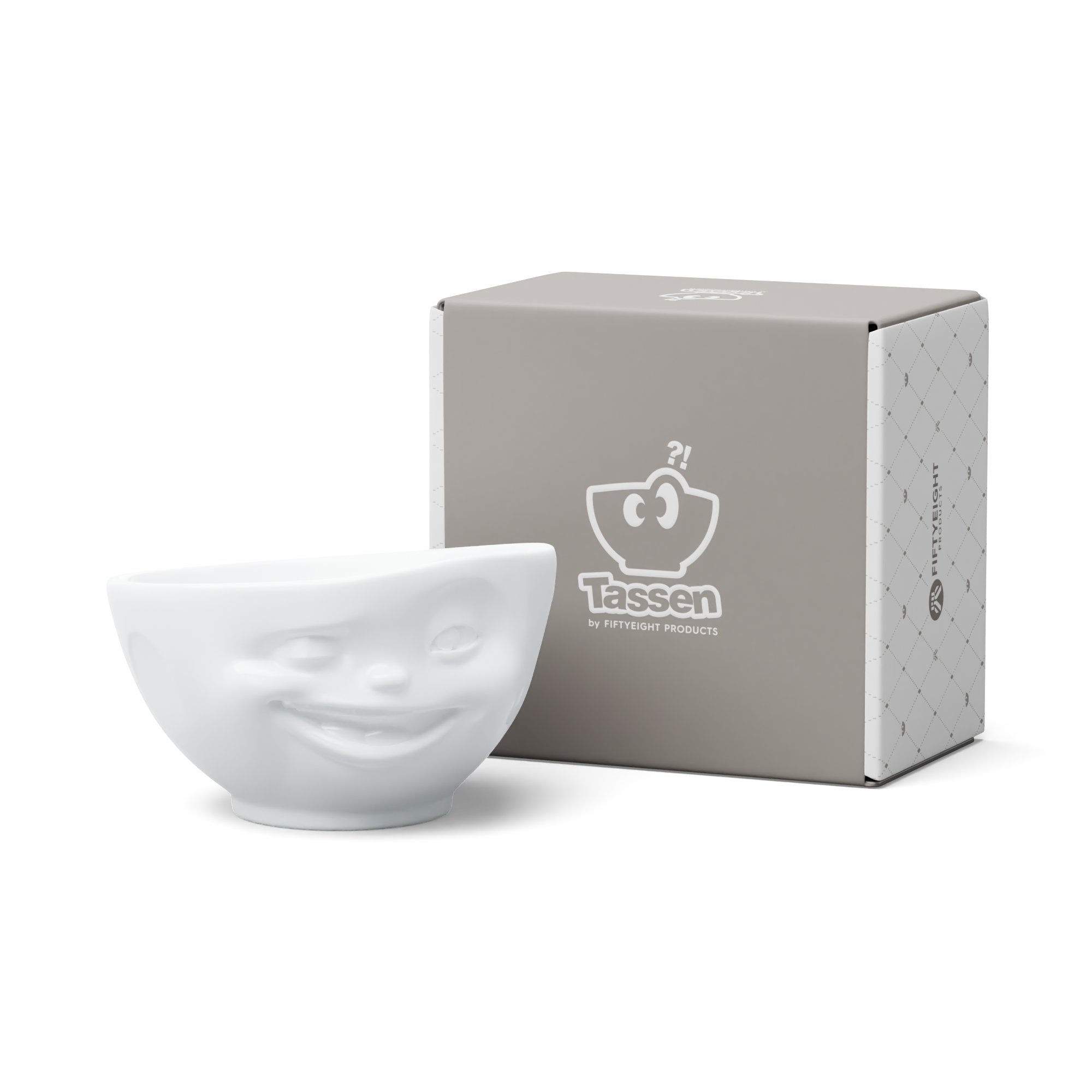 58products | Schale Zwinkernd in weiß 500ml ideal für leckeres Müsli + Suppen + Salate + Pasta + Süßigkeiten | Made in Germany von 58products