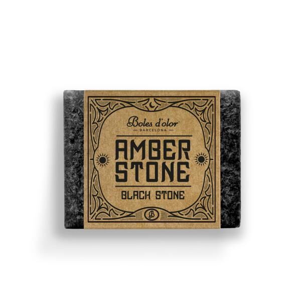 Amber Stone - Black Stone - Animalisch Sinnlicher Duft in Quadratform