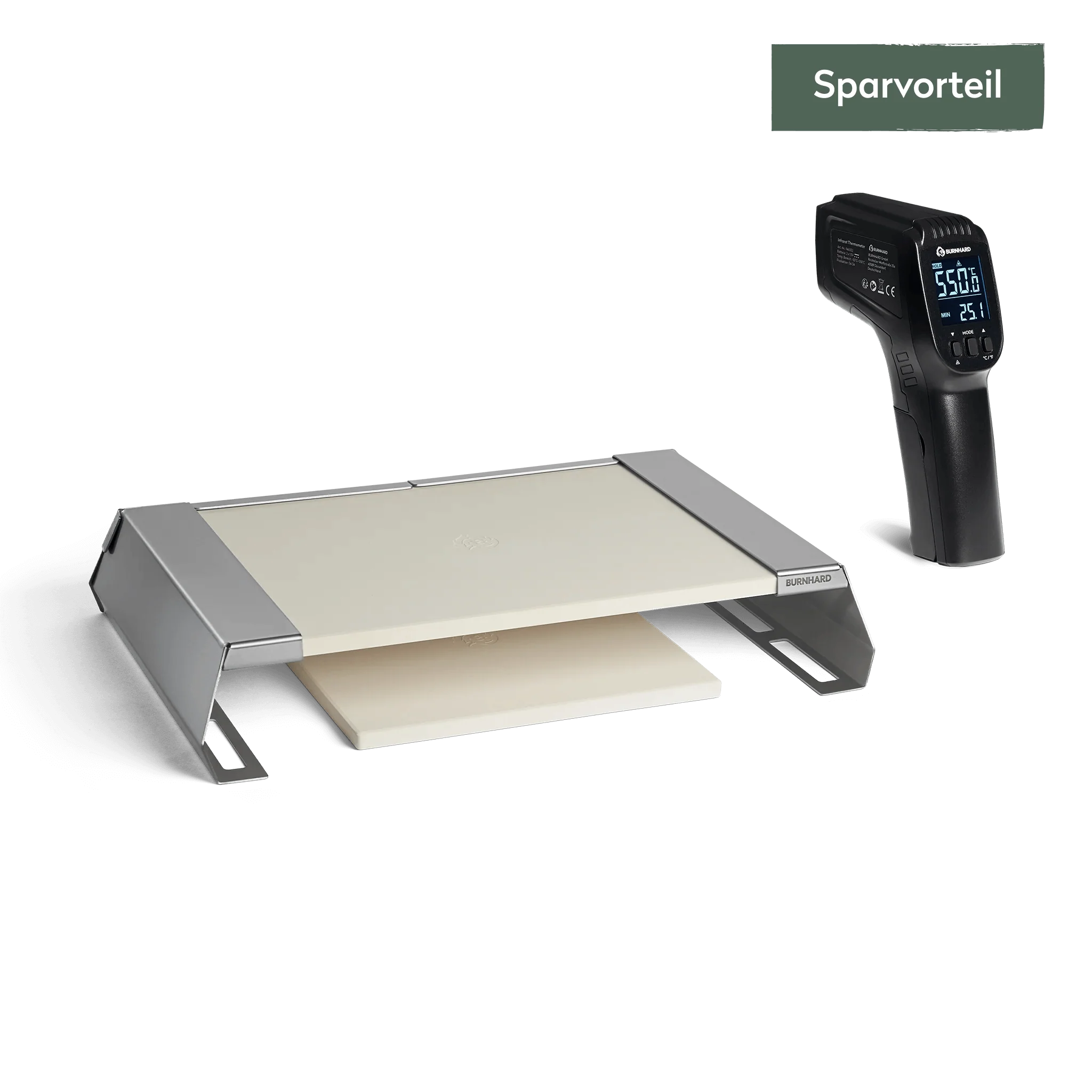 BURNHARD Pizzaaufsatz Starter-Set 2-tlg. mit Infrarot-Thermometer