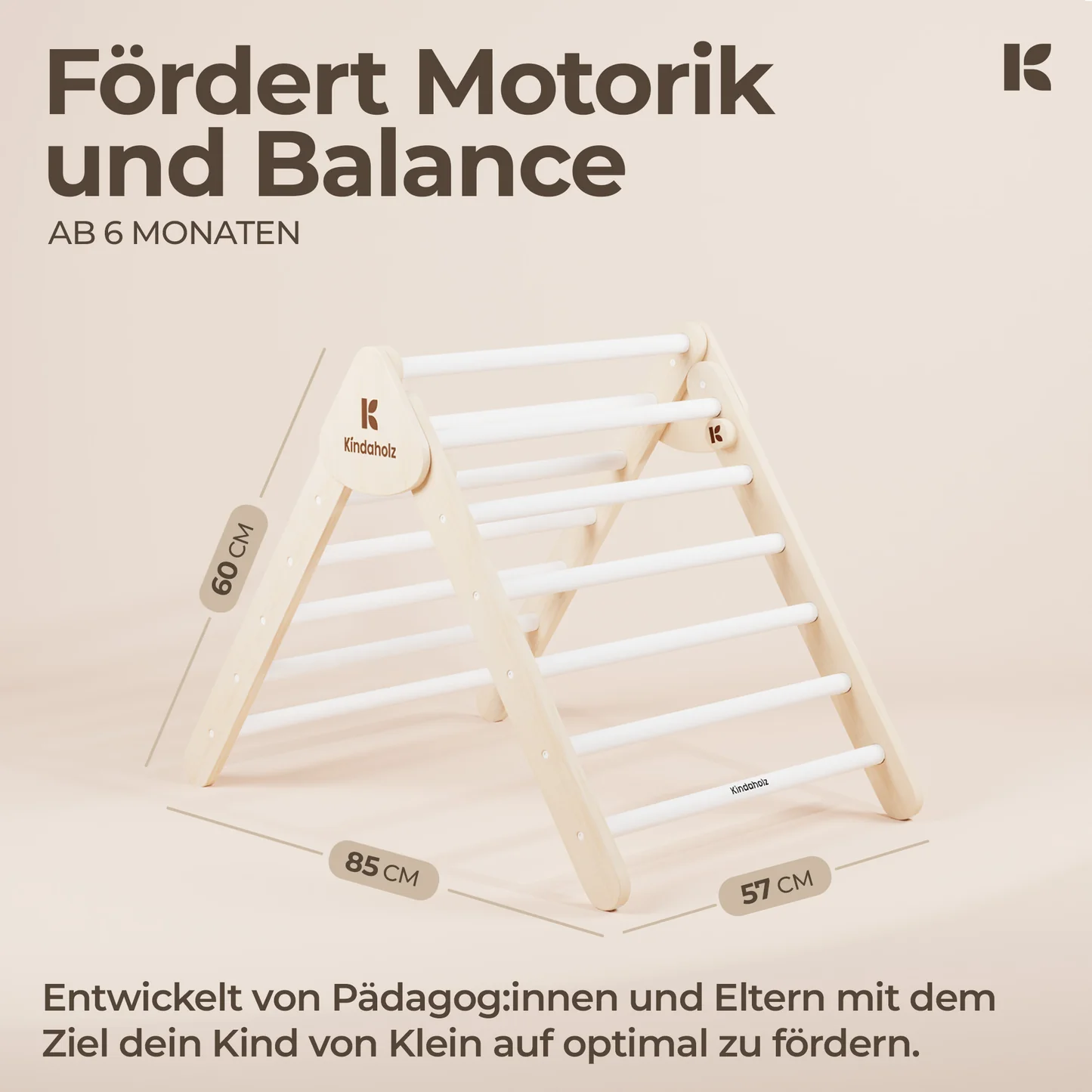 Kindaholz SAMI Kletterdreieck Weiß Indoor Kletterdreieck aus FSC Holz von Kindaholz