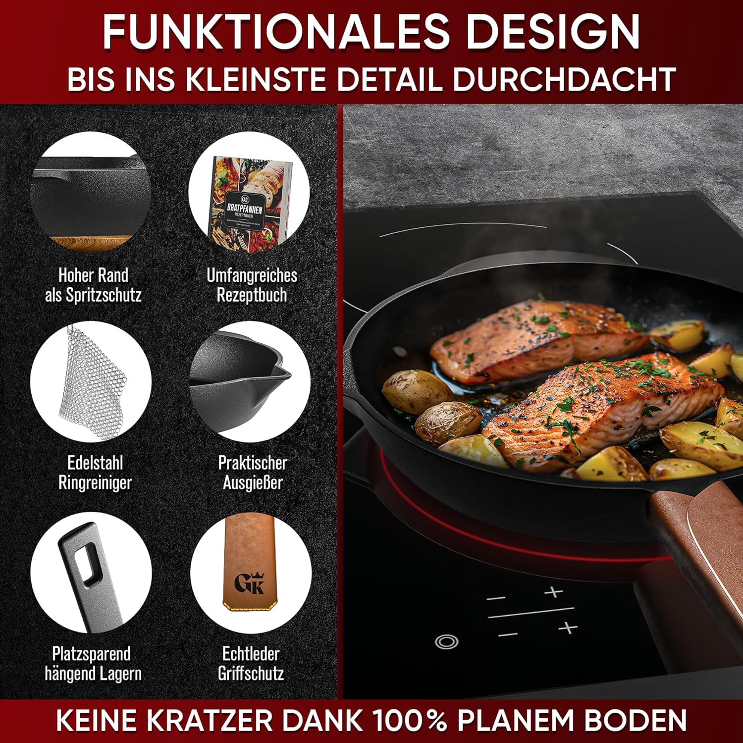 GUSSKÖNIG Ø 30cm Gusseisenpfanne Pfanne Gusseisen - Bratpfanne Induktion von GUSSKÖNIG GUSSKÖNIG Ø 30cm Gusseisenpfanne Pfanne Gusseisen - Bratpfanne Induktion von GUSSKÖNIG