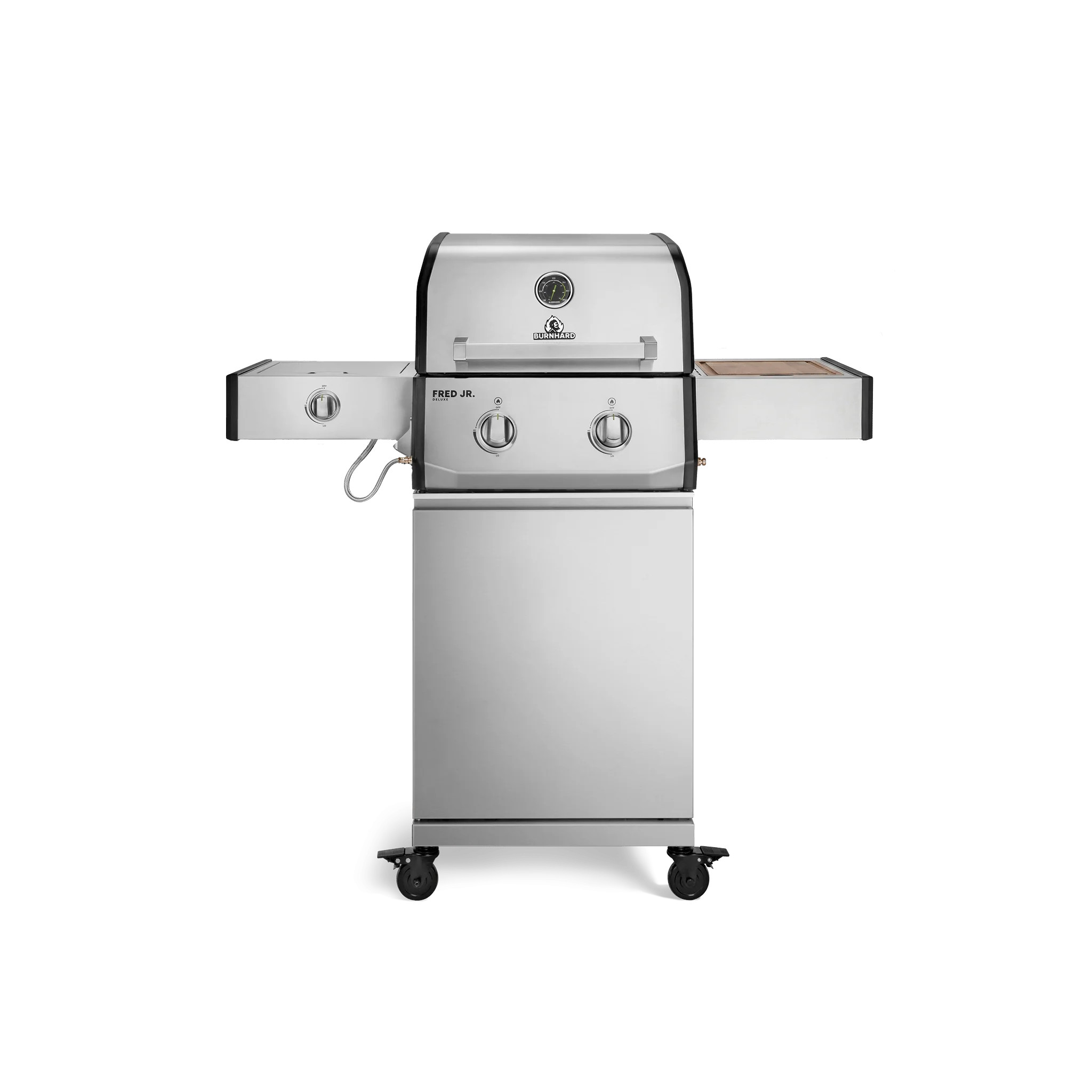 BURNHARD FRED Jr. Deluxe Series 4 Edelstahl Edition Gasgrill 2 Brenner Kompakt kraftvoll langlebig