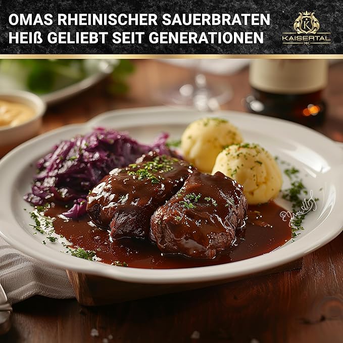 KAISERTAL Gusseisen Bräter 28 cm mit Deckel 6 Liter - Eingebrannt von KAISERTAL