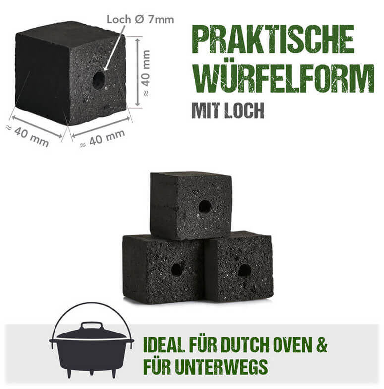12KG KOKOKO CUBES für Cobb Holzkohlegrill & Minion-Ring & Dutch Oven von McBrikett