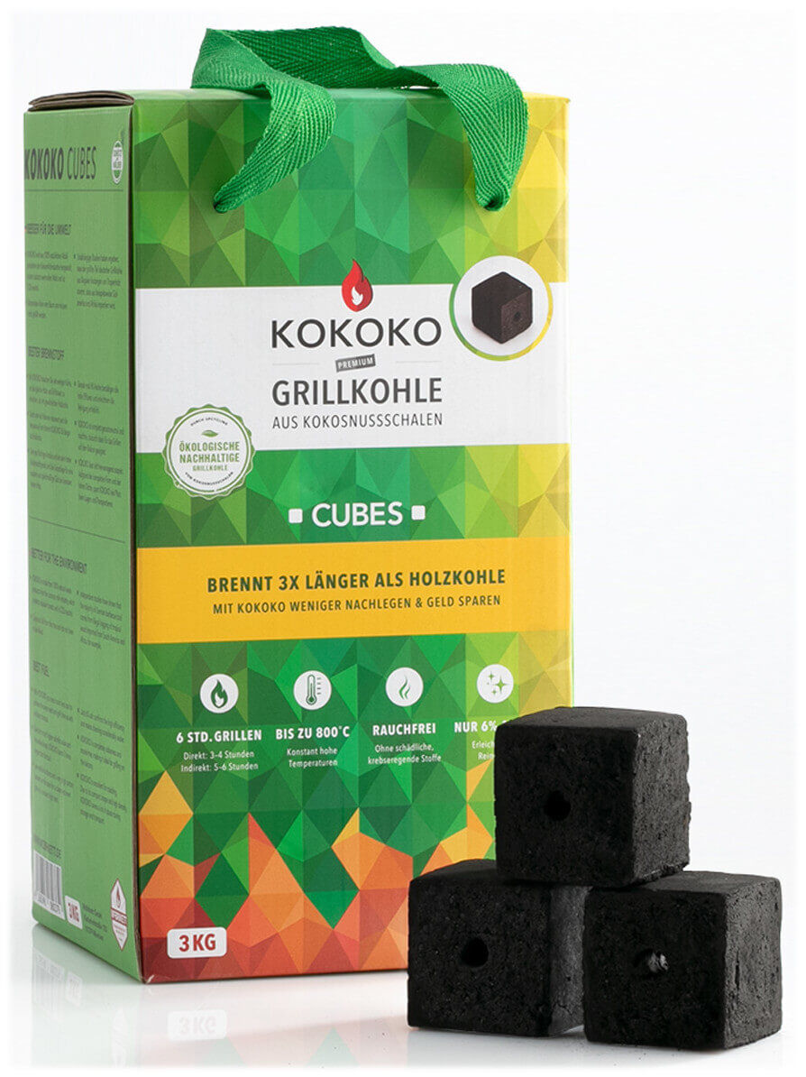12KG KOKOKO CUBES für Cobb Holzkohlegrill & Minion-Ring & Dutch Oven von McBrikett