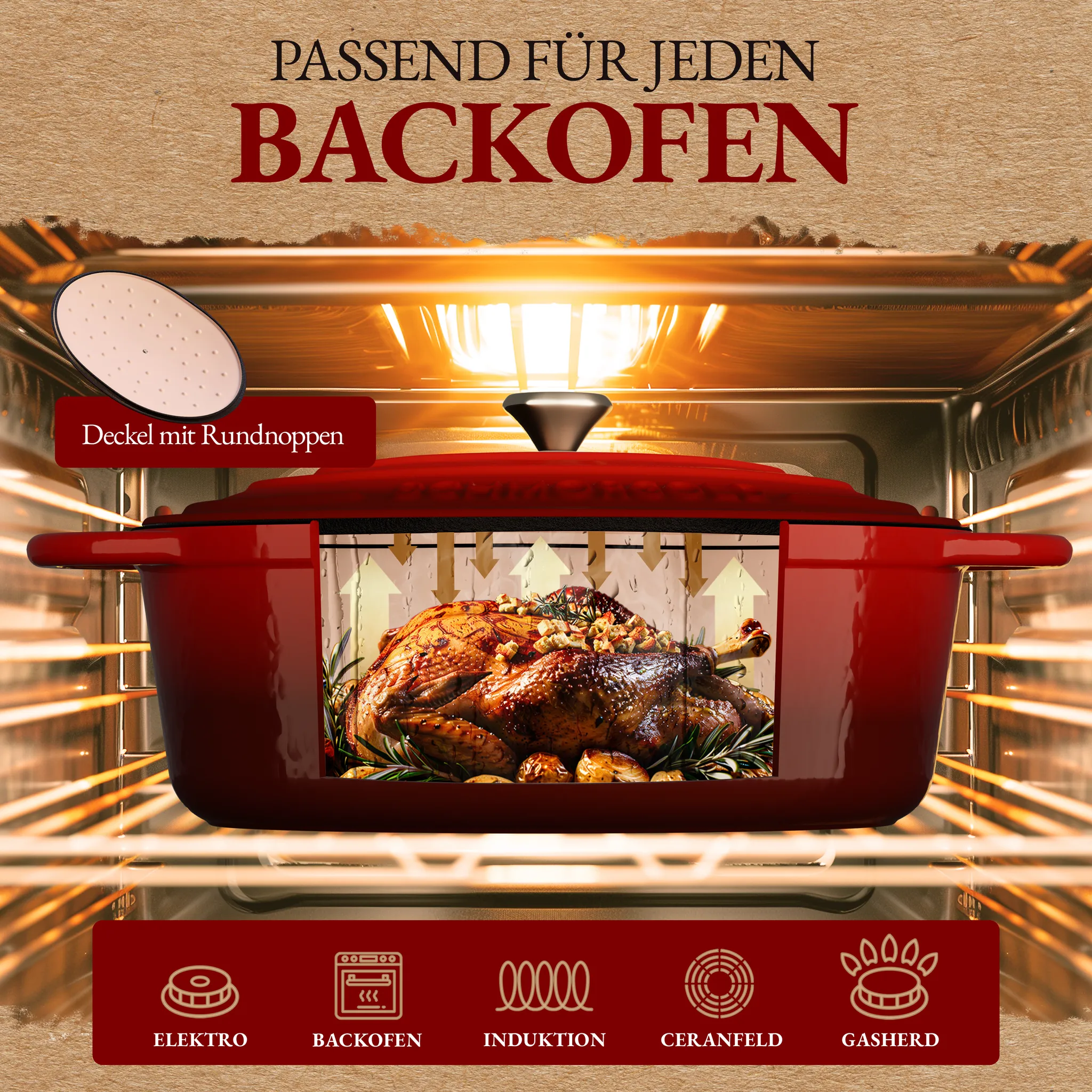 SCHMORGOLD Bräter XXL mit Deckel aus emailliertem Gusseisen oval - 37,5 cm - 9,8 Liter von SCHMORGOLD