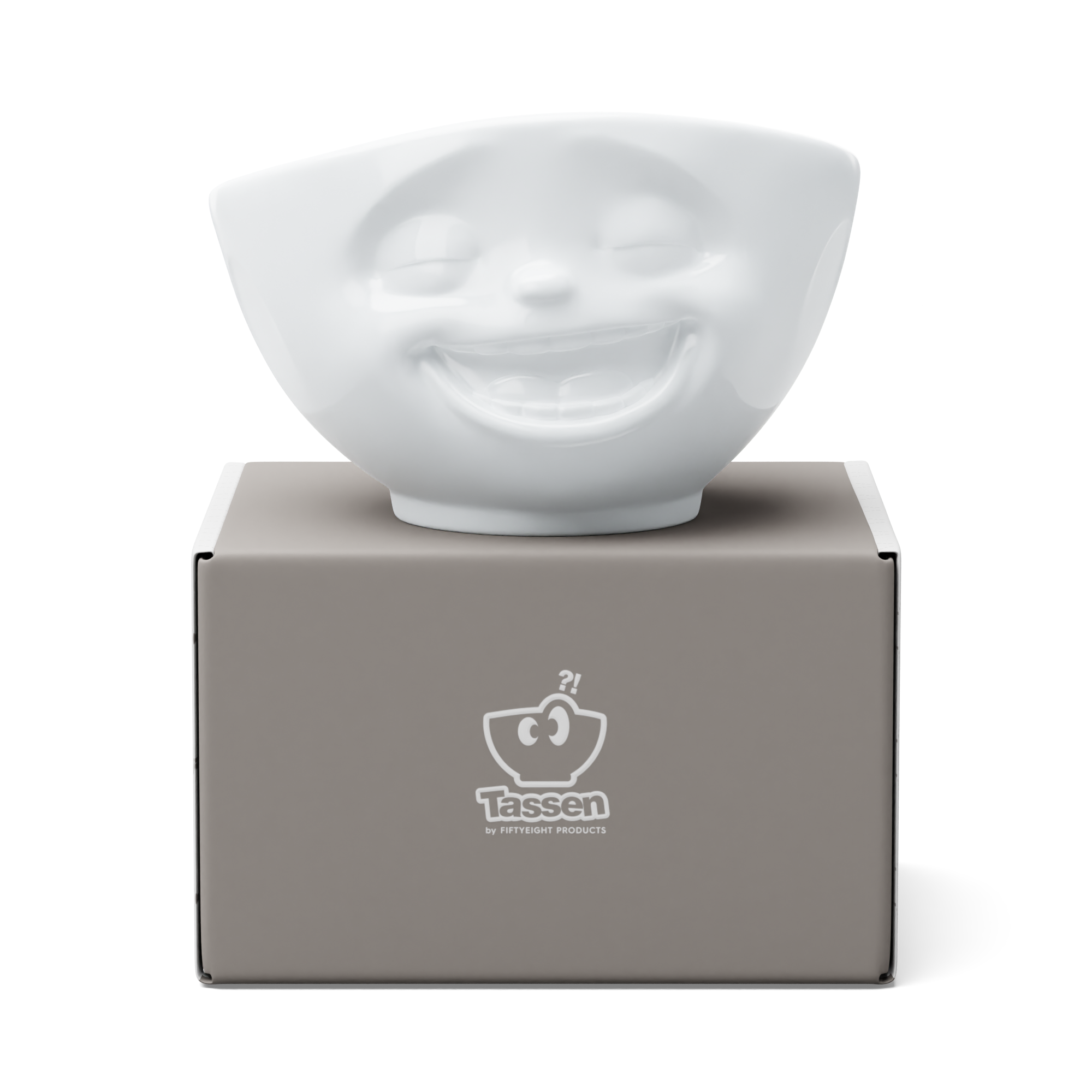 58products | Schale Lachend in weiß 500ml ideal für leckeres Müsli + Suppen + Salate + Pasta + Süßigkeiten | Made in Germany von 58products