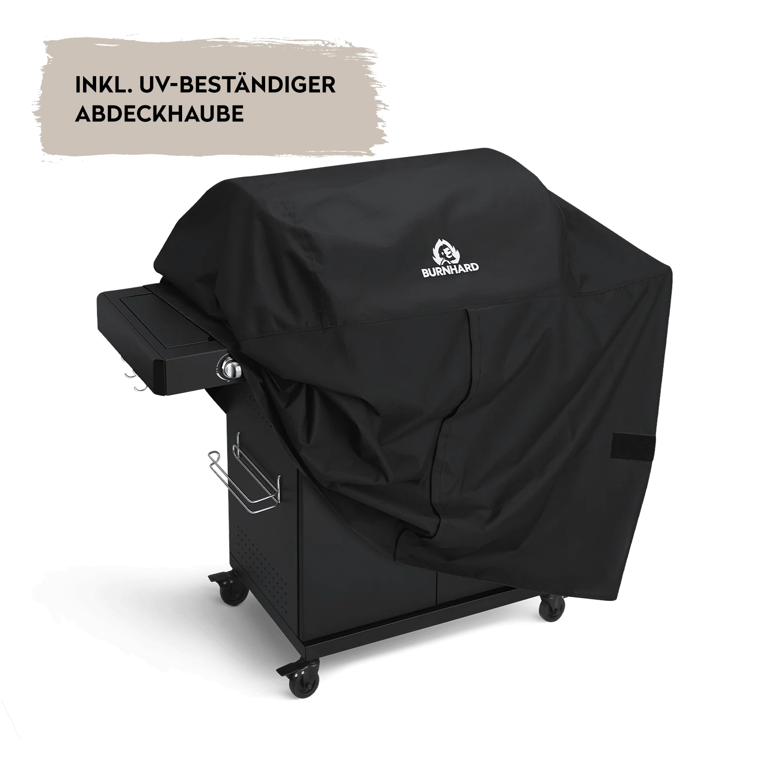 BURNHARD FRED Deluxe Gasgrill 3-Brenner in der Farbe Schwarz mit Gusseisenrost von BURNHARD
